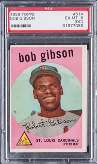 1959 Topps #514 Bob Gibson Rookie Card - PSA EX-MT 6 (OC)